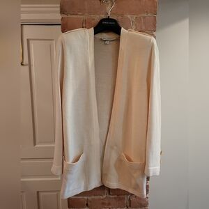 St. John - size S - cream open front 2 pocket sweater